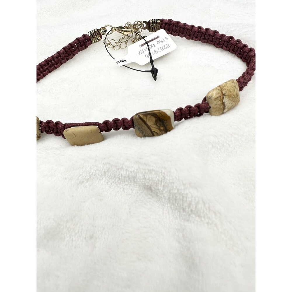 NEW Free People Sweet Carolina Choker Necklace Ivory Neutral Bohemian Macrame - Picture 2 of 4